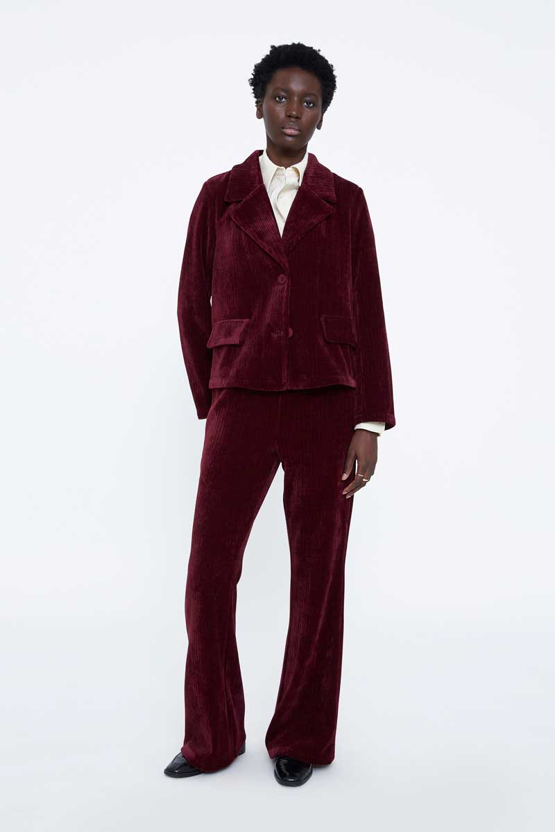 Burgundy Velvet Blazer
