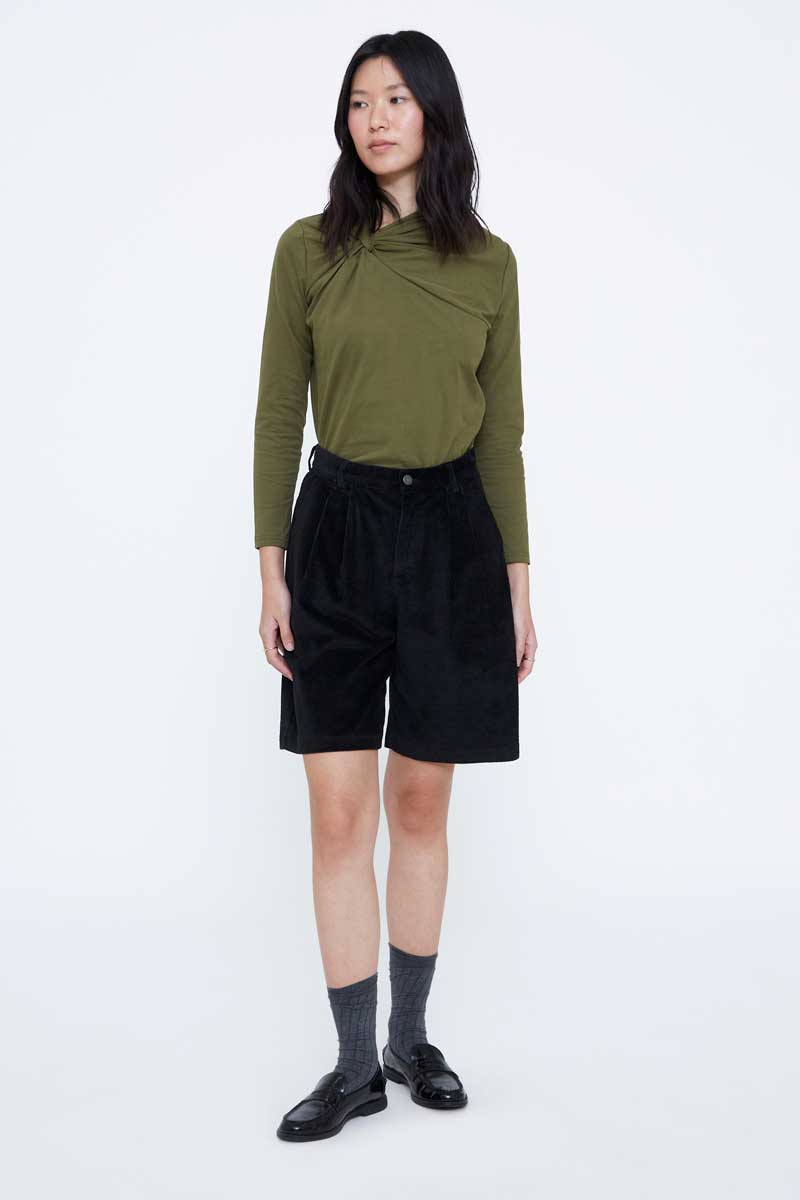 Black Corduroy Shorts