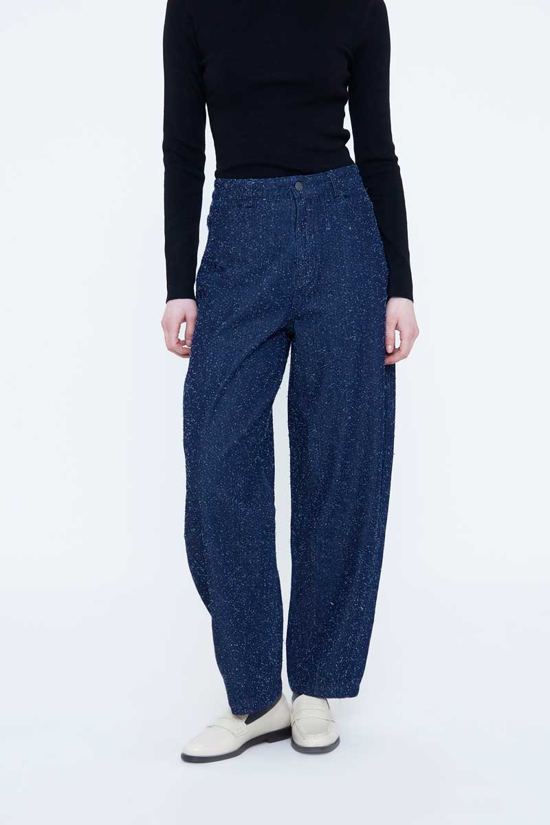 Navy Blue Denim Trousers