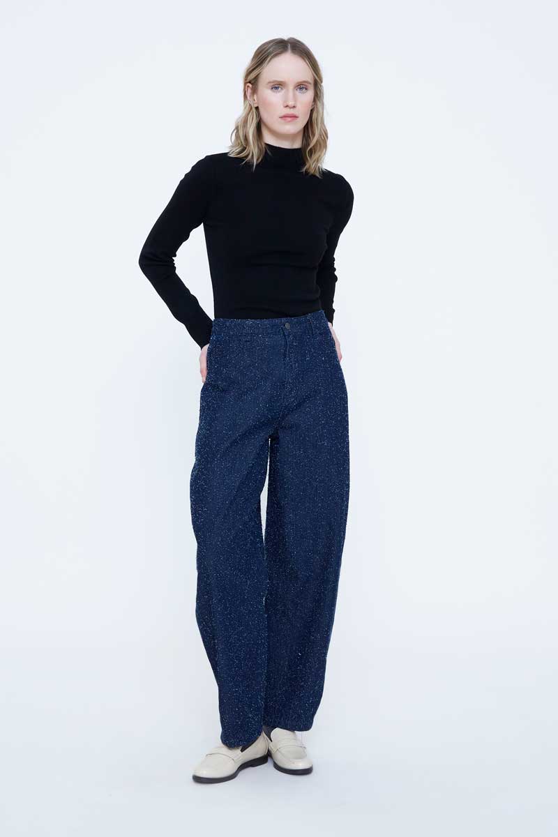 Navy Blue Denim Trousers