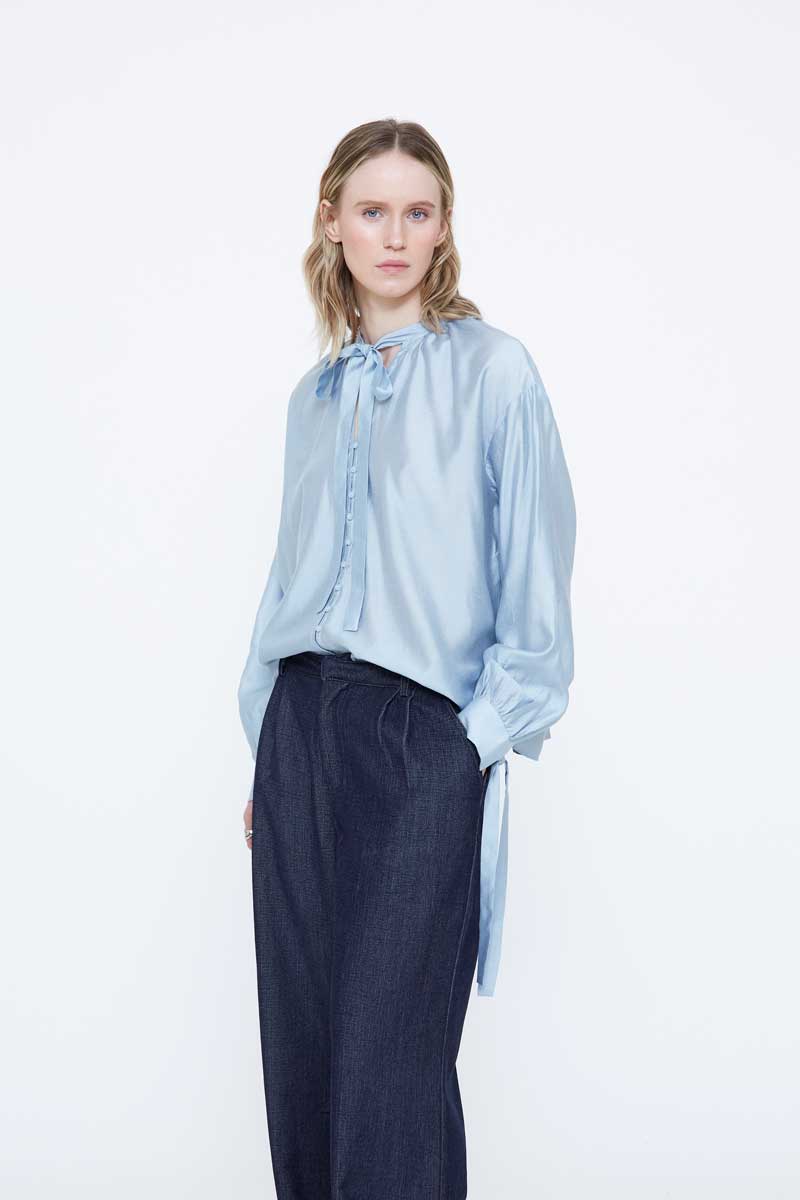 Light Blue Satin Shirt