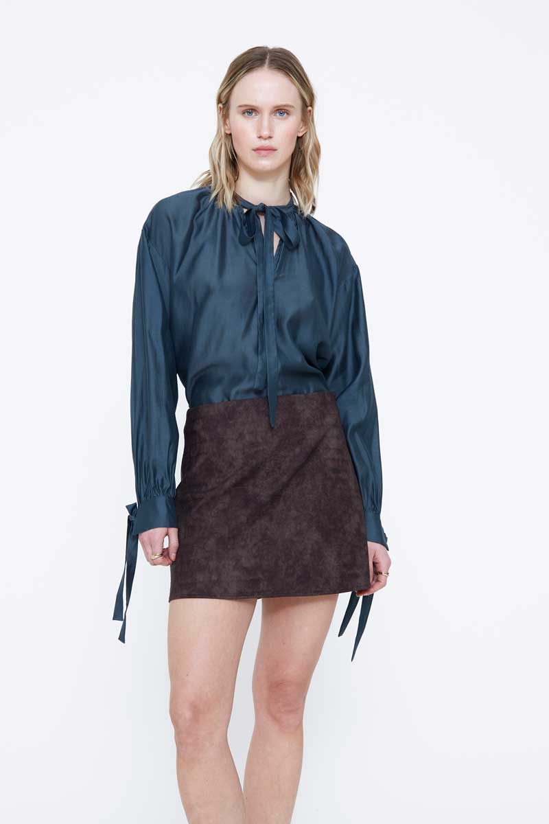 Blue Satin Shirt