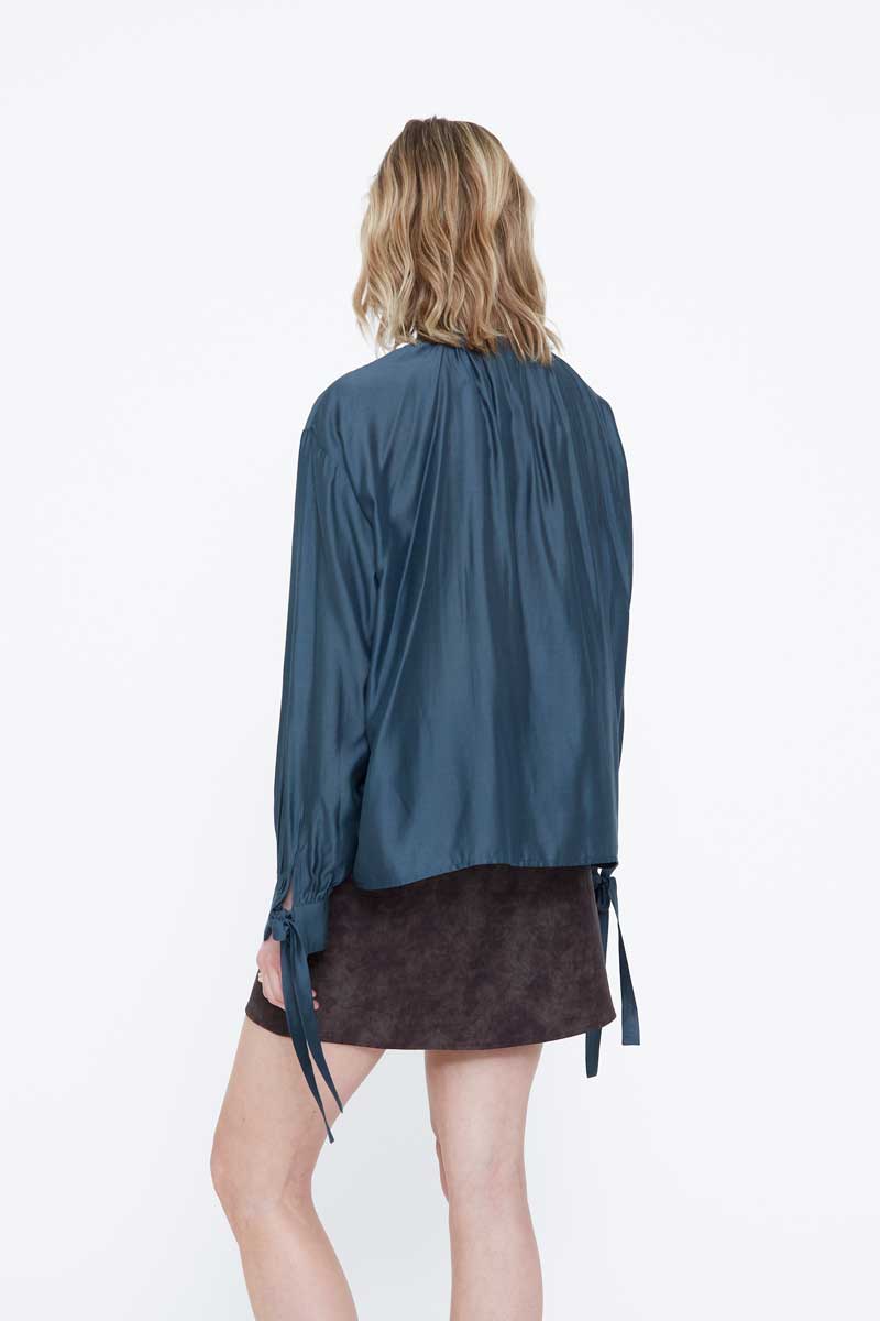 Blue Satin Shirt