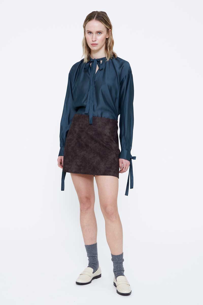 Blue Satin Shirt