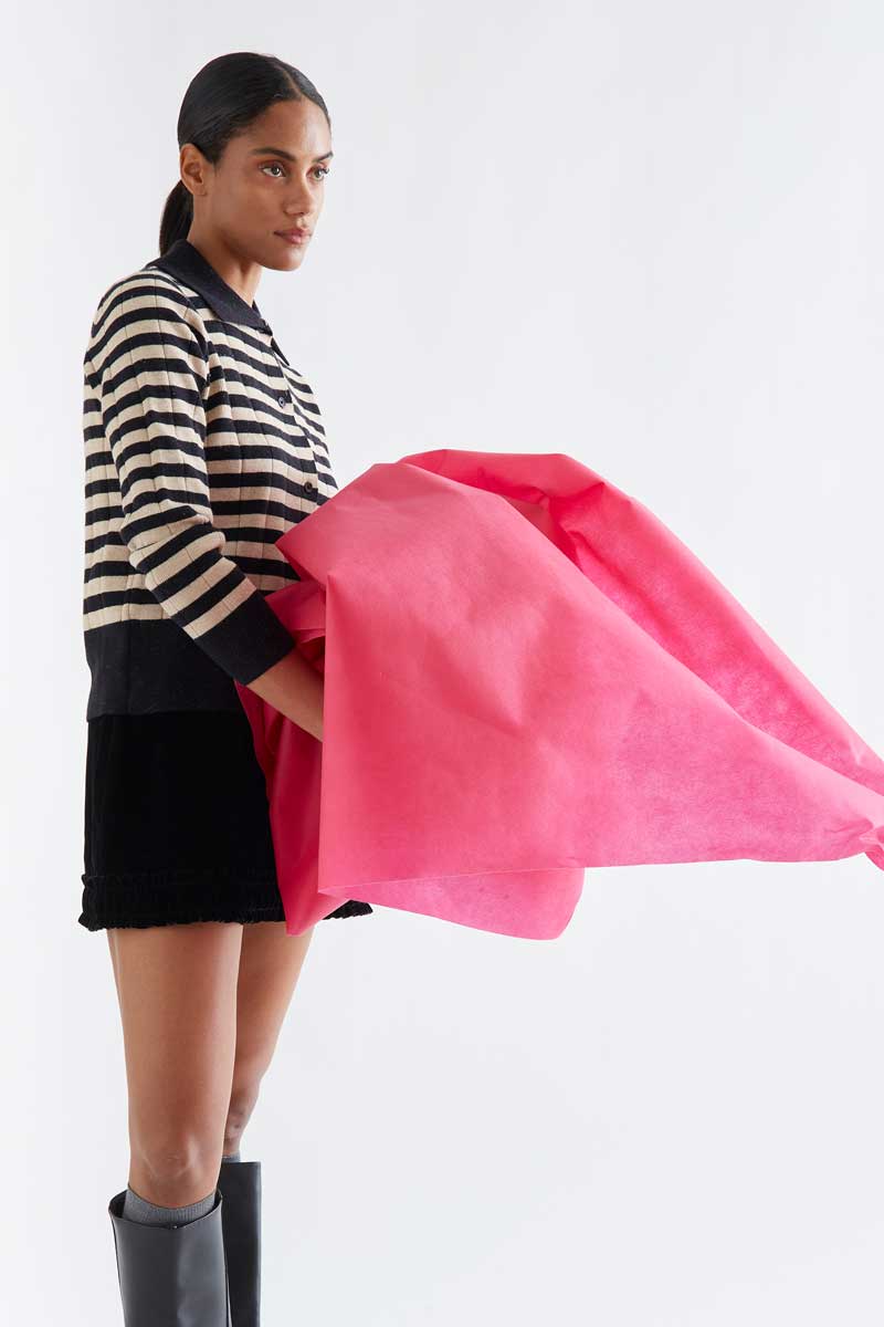 Striped Collared Cardigan