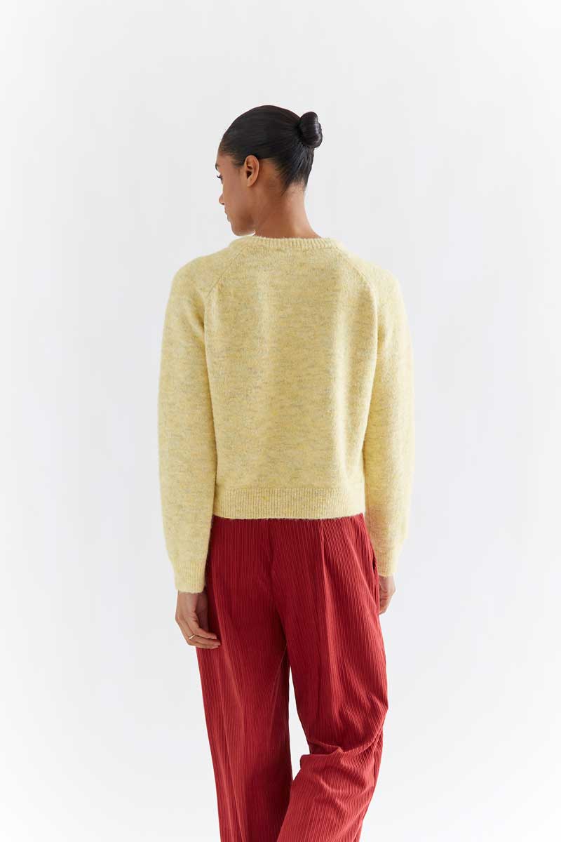 Butter Yellow Button-Front Cardigan