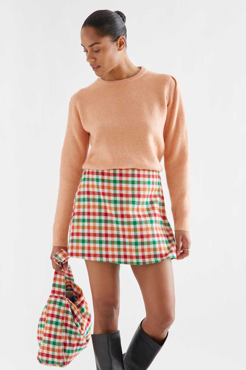 Multicolour Check Mini Skirt