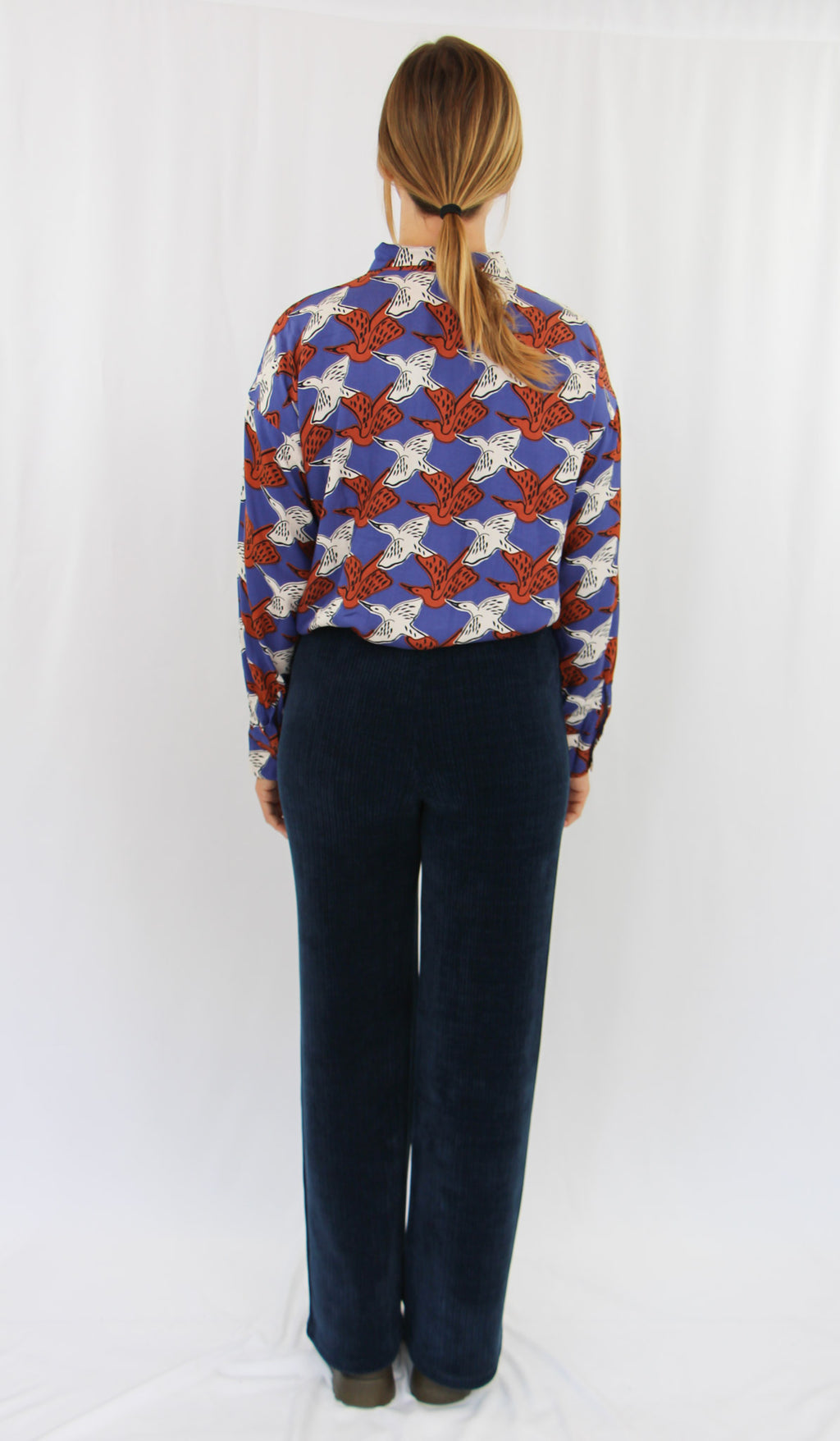 Birds Patern Long Sleeve Shirt.