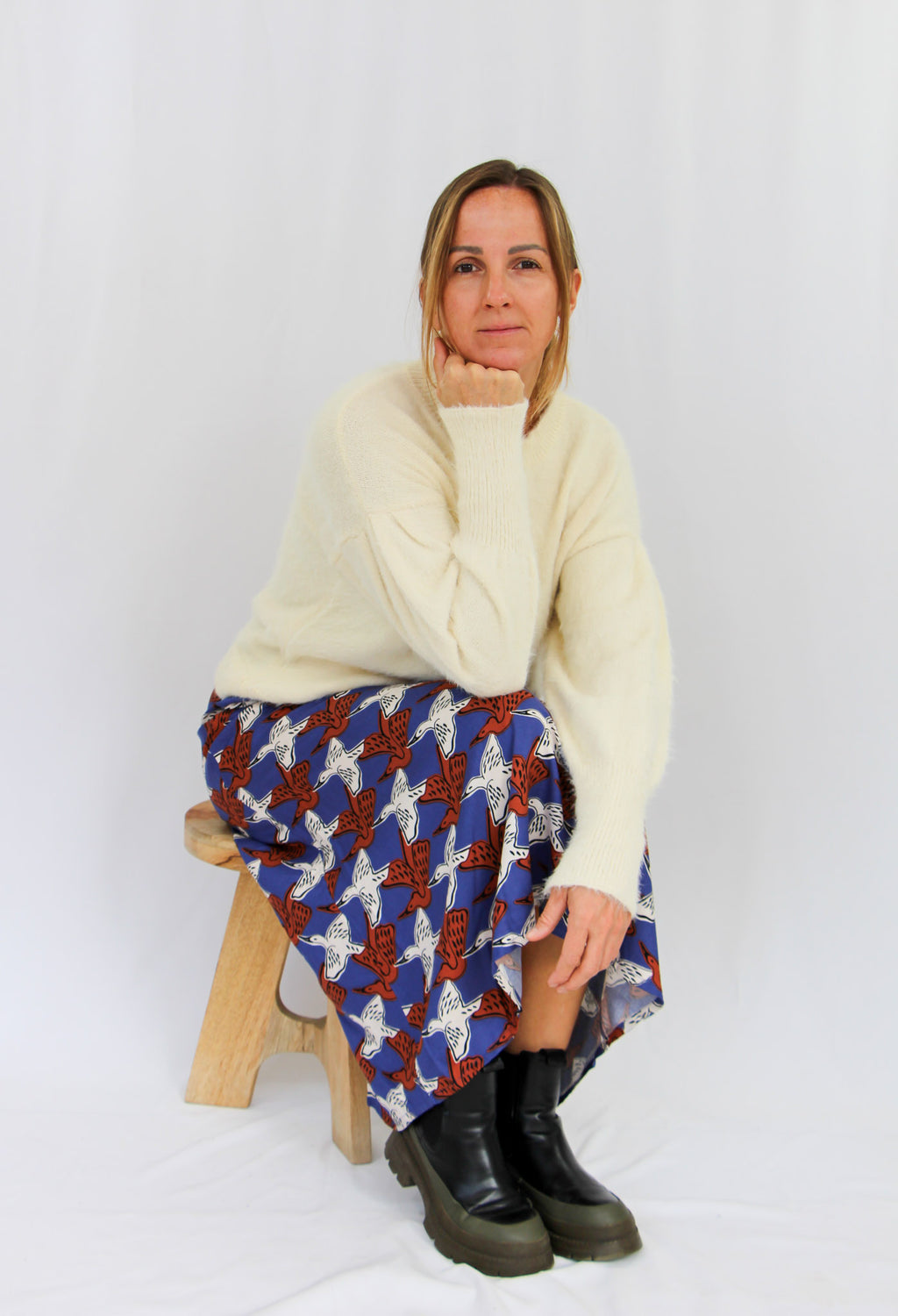 Birds Patern Skirt.