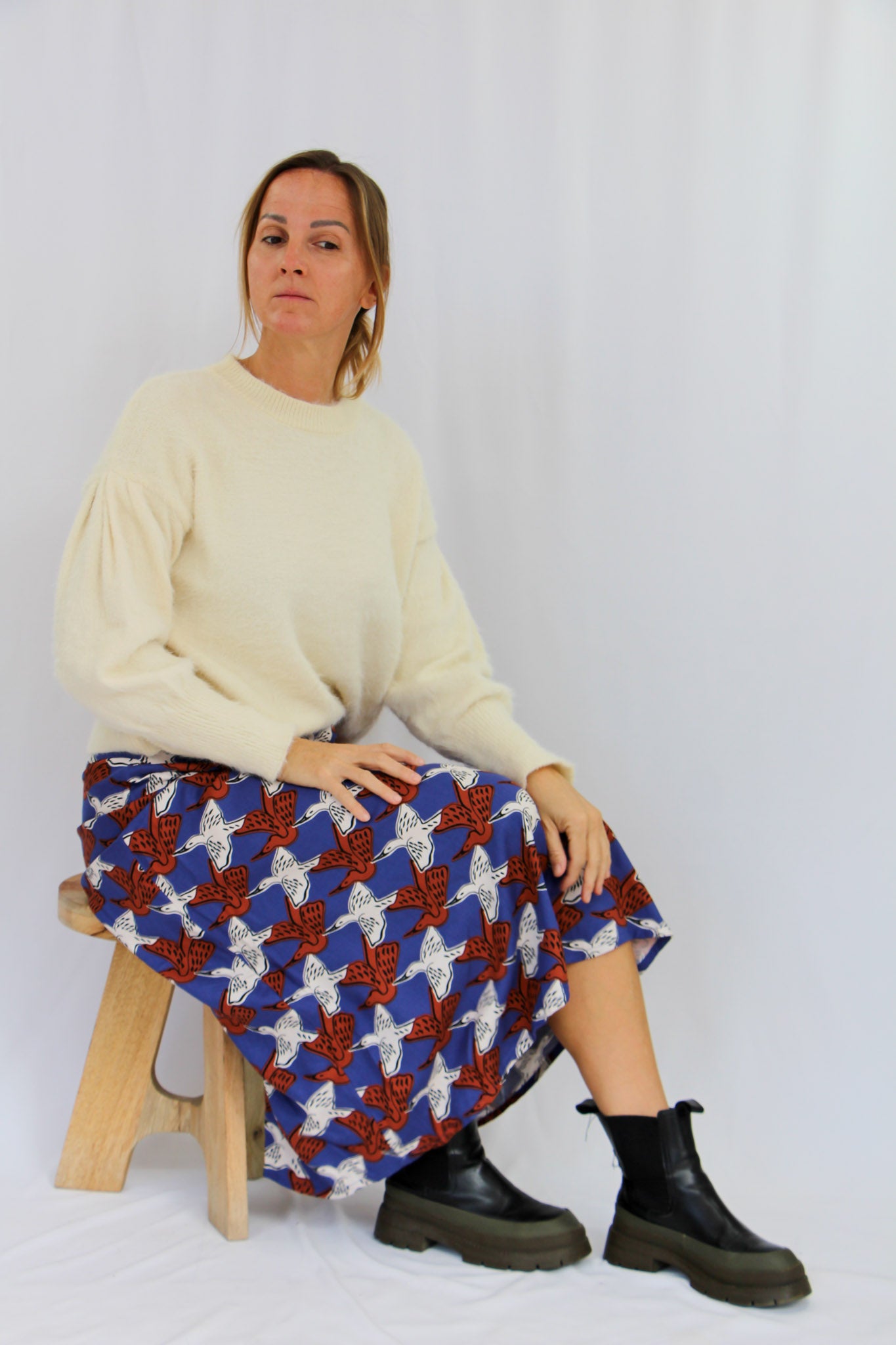 Birds Patern Skirt.