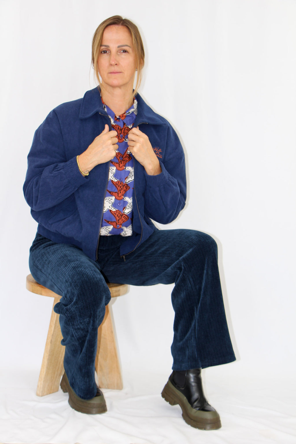 Navy Blue Corduroy Jacket.