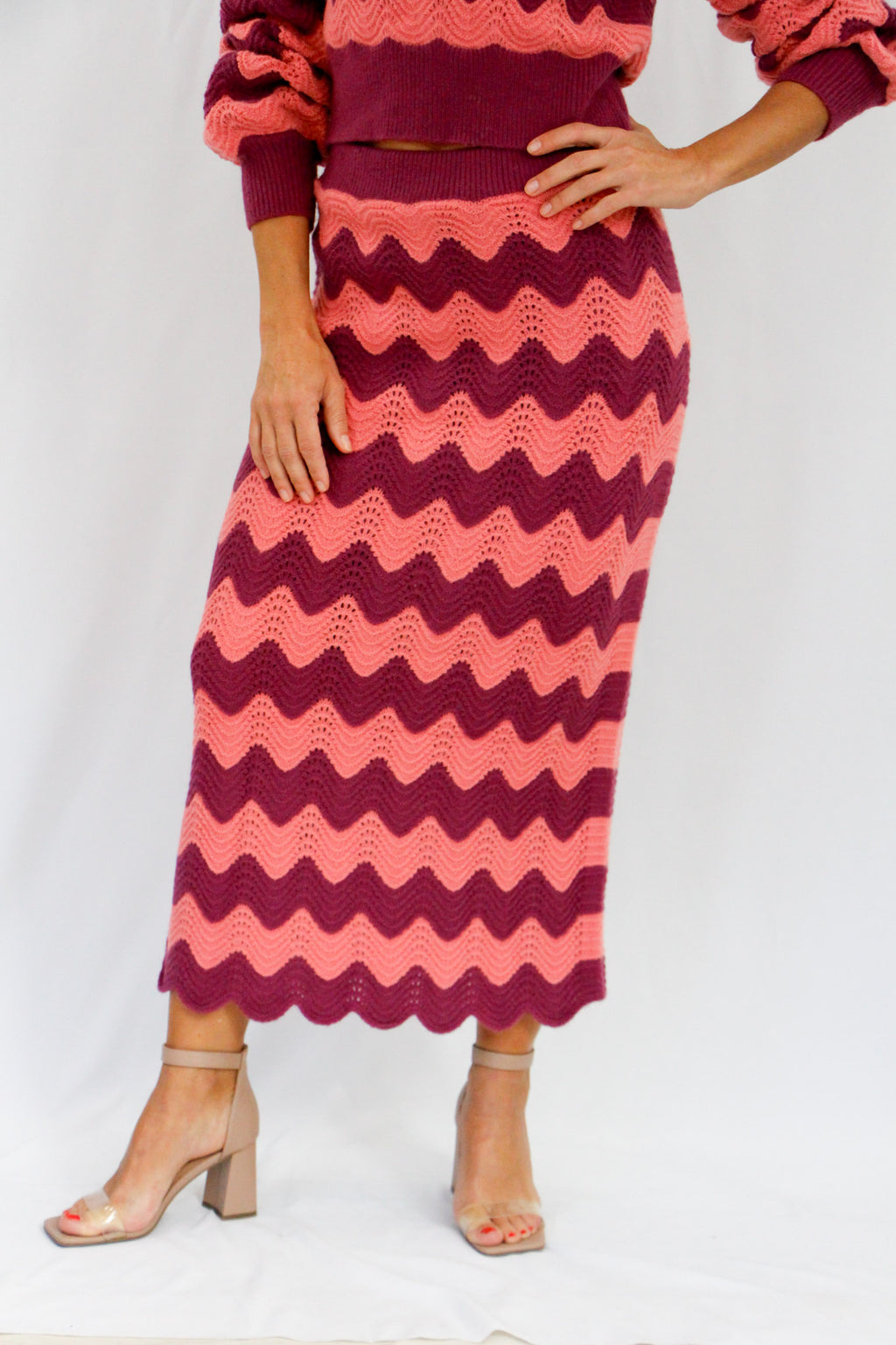 Pink & Plum Knitted Skirt.