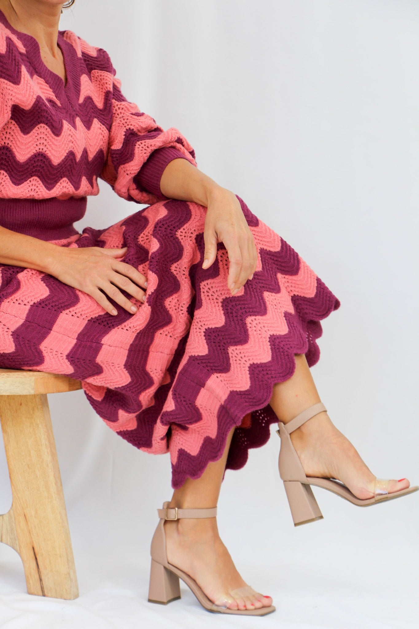Pink & Plum Knitted Skirt.