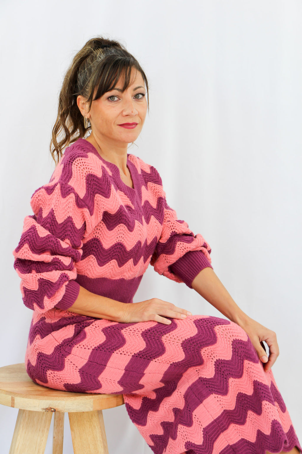Pink & Plum Knitted Sweater.