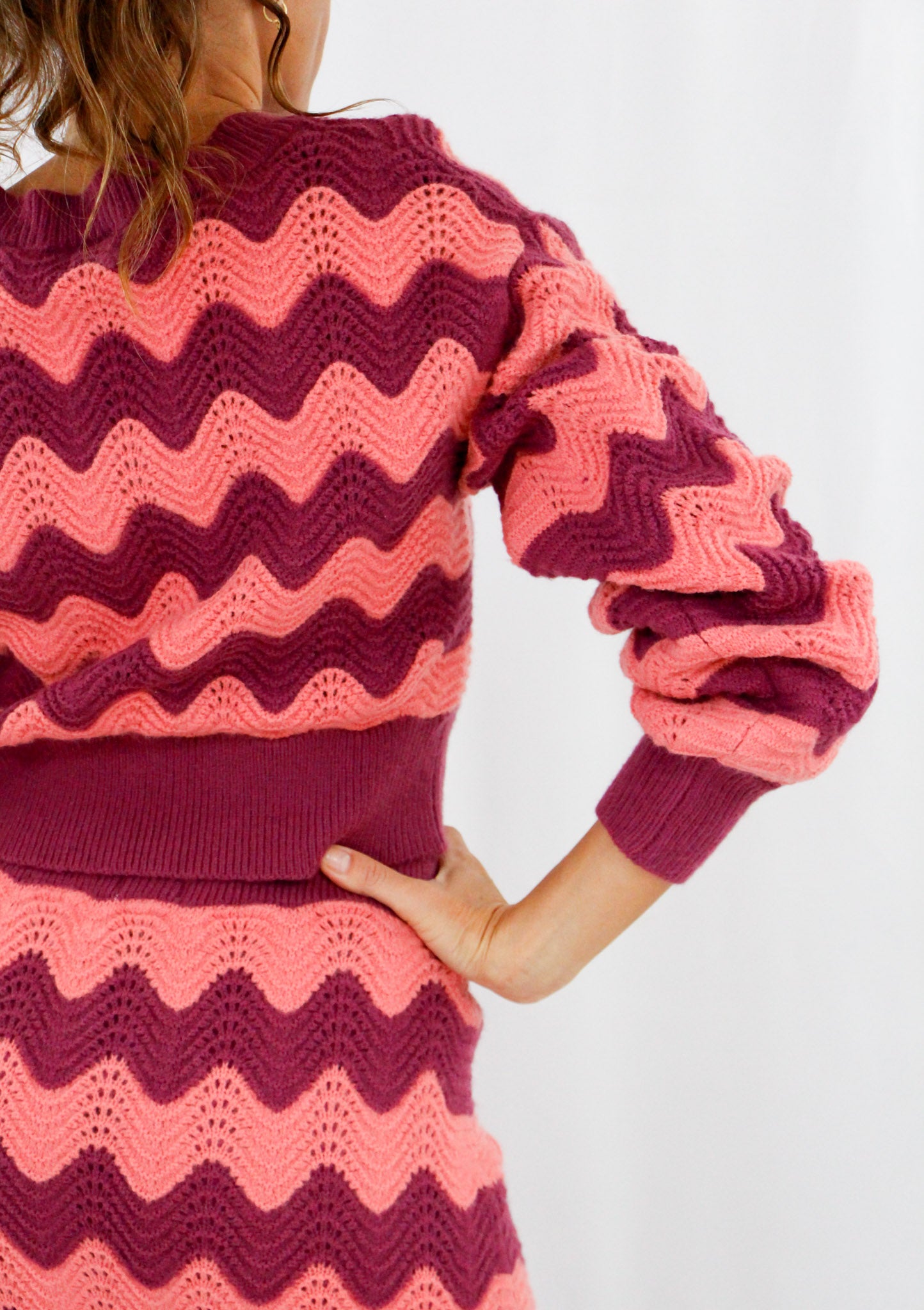 Pink & Plum Knitted Sweater.