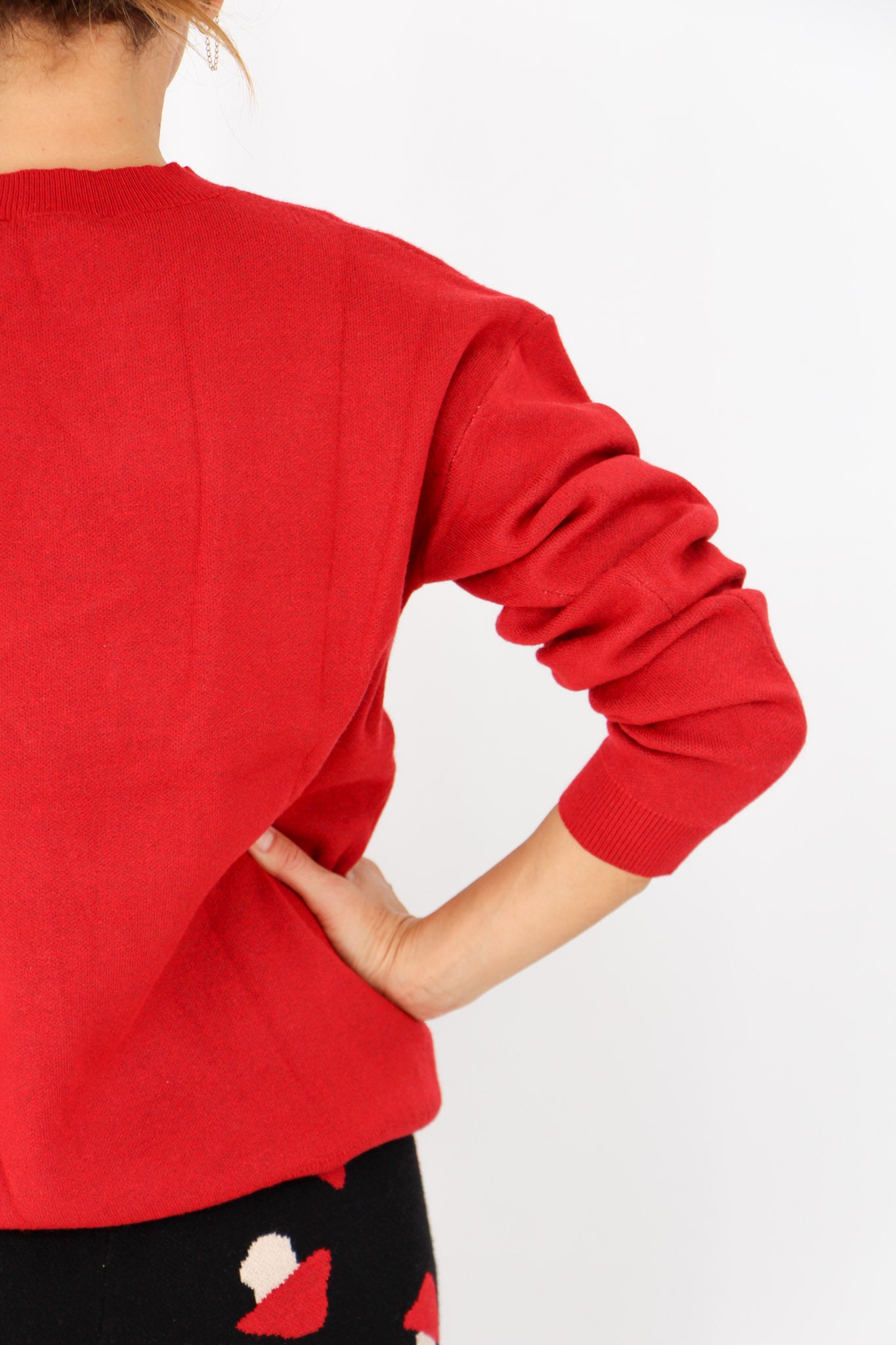 Red Jumper with Mushroom.