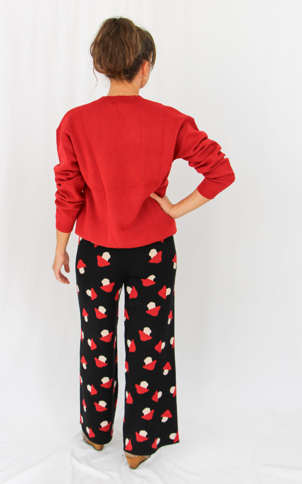 Red Jumper with Mushroom.