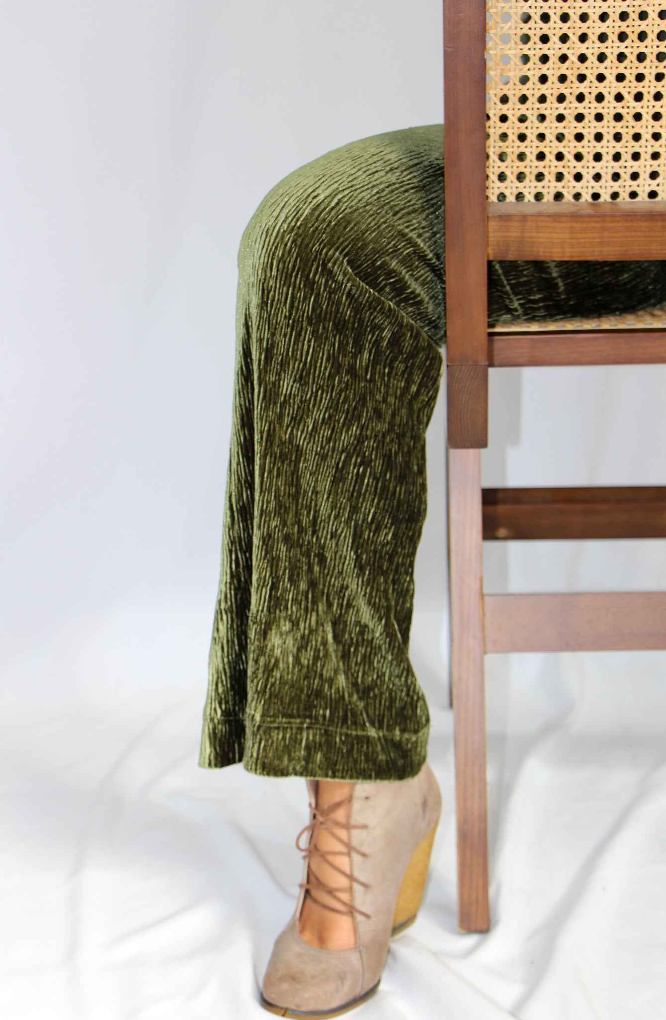 NKN Bottle Green Velvet Pants.